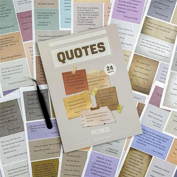 Vintage Quote Sticker Pad 246 Pcs Motivational Journal Scrapbook Stickers - Picture 7 of 7